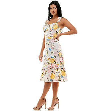 Juniors' Lily Rose Tie-Shoulder Molded Cup Midi Dress