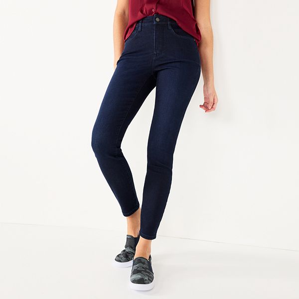 New Women's High Waist Jeans Four Button Denim Pants Casual Slim Long  Trousers