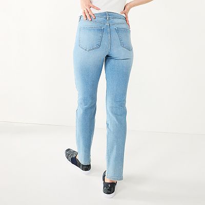 Women s Nine West High Rise Sculpting Straight Jeans