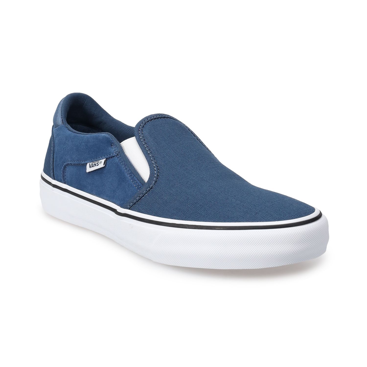 blue slip on vans