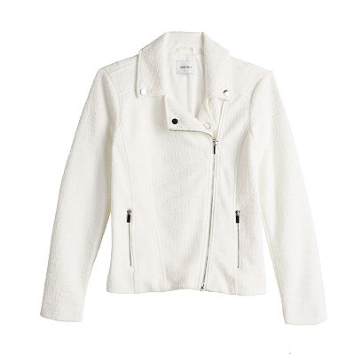 Women s Nine West Textured Knit Moto Jacket