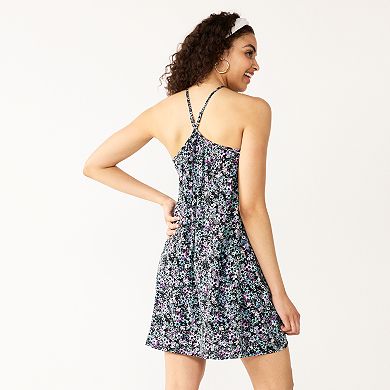 Juniors' SO® Halter Neck Swing Mini Dress