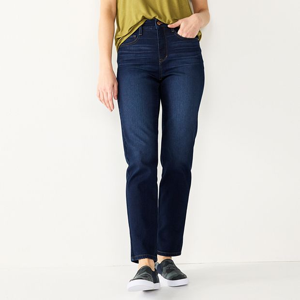 Women's Nine West Curvy High Rise Sculpting Straight Jeans