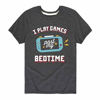 Boys 8-20 I Play Games Past Bedtime Graphic Tee
