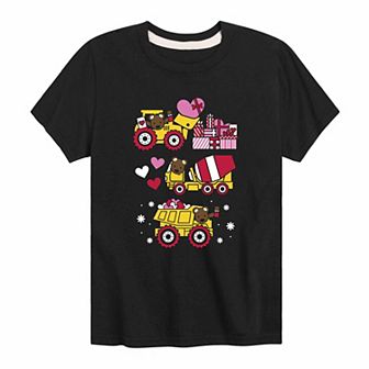 Boys 8-20 Valentine Truck Construction Graphic Tee