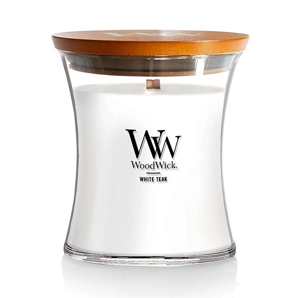 WoodWick® White Teak Hourglass 9.7-oz. Candle Jar - White