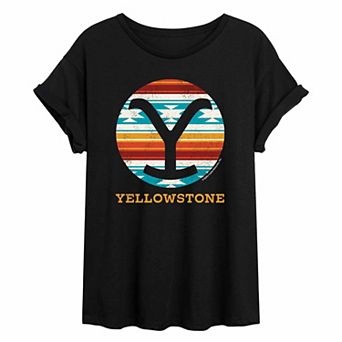 Juniors' Yellowstone Western Y Oversized Tee