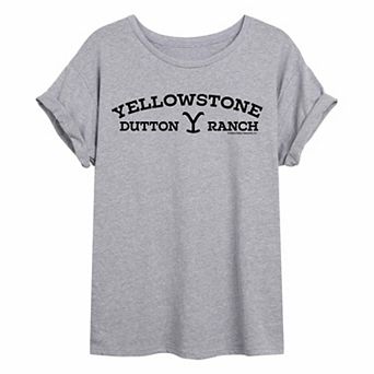 Juniors' Yellowstone Ranch Logo Oversized Graphic Tee