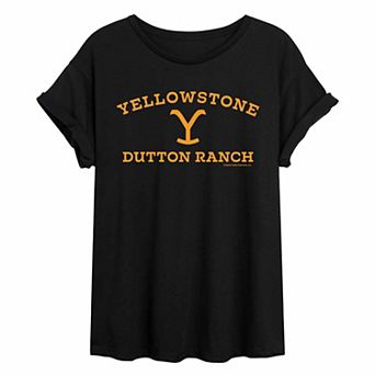 Juniors' Yellowstone Y Logo Oversized Graphic Tee