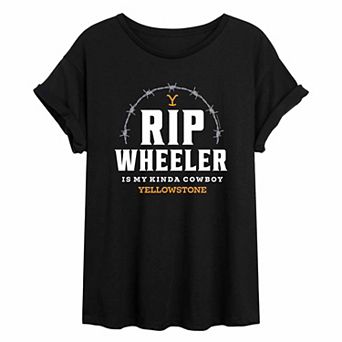 Juniors' Yellowstone Wheeler Oversized Graphic Tee