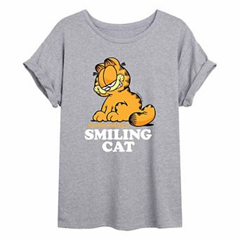 Juniors' Garfield Smiling Cat Oversized Tee