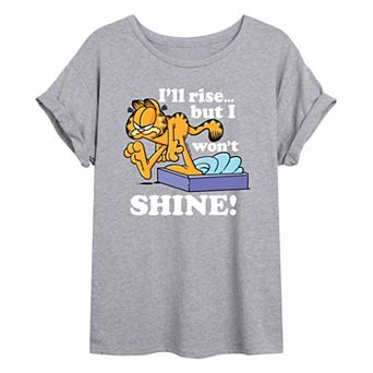 Juniors' Garfield Wont Shine Oversized Tee
