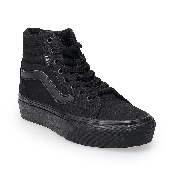 Vans womens black high tops sale