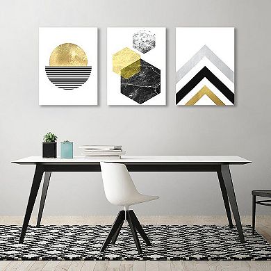 Americanflat Geometric Canvas Wall Art 3-piece Set