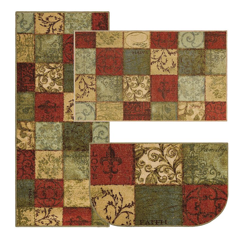 Mohawk Home Floral Tile Accent & Kitchen Rug, Brown, 2.5X4 Ft