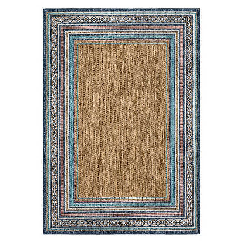 Mohawk Home Chain Border Indoor Outdoor Accent Area Rug, Blue, 6.5X7.5Ft
