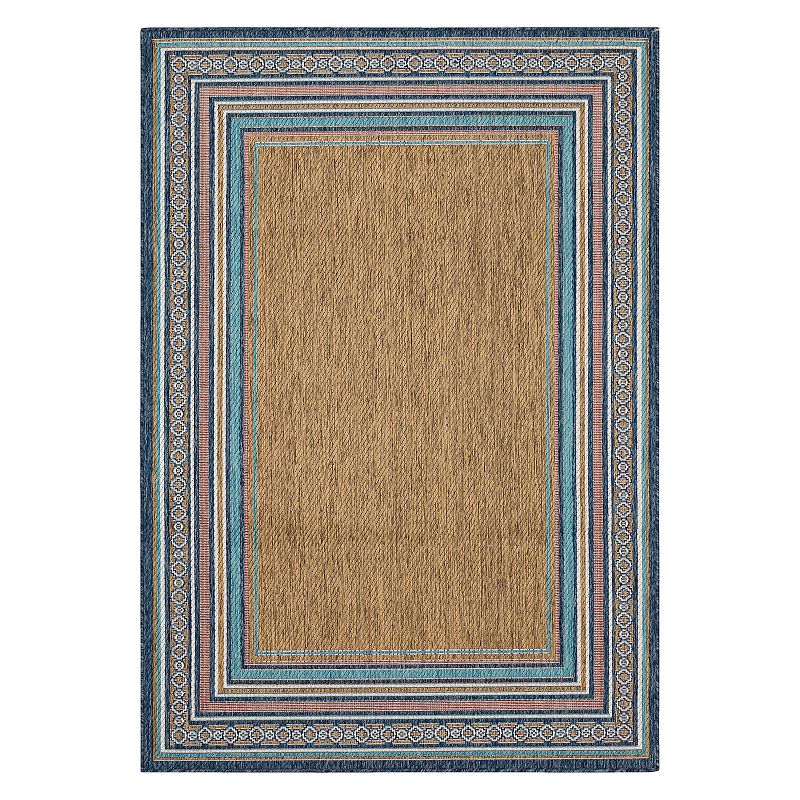 Mohawk Home Chain Border Indoor Outdoor Accent Area Rug, Blue, 8X10 Ft