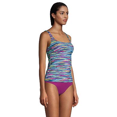 Petite Lands' End UPF 50 Underwire Squareneck Tankini Top