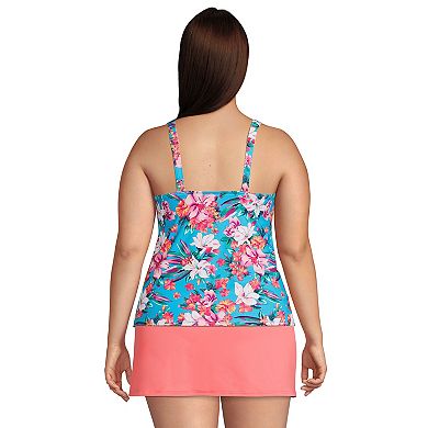 Plus Size Lands' End DDD-Cup UPF 50 Squareneck Underwire Tankini Top