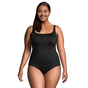 Plus Size Lands' End DDD-Cup UPF 50 Squareneck Underwire Tankini Swim Top