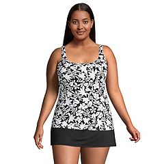 Plus Size Lands' End UPF 50 Bust Minimizer 1/2-Zip Athletic One-Piece  Swimsuit