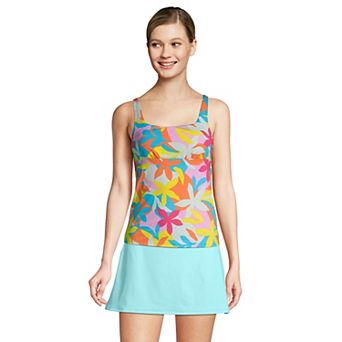 Women's Lands' End DD-Cup UPF 50 Squareneck Underwire Tankini Top