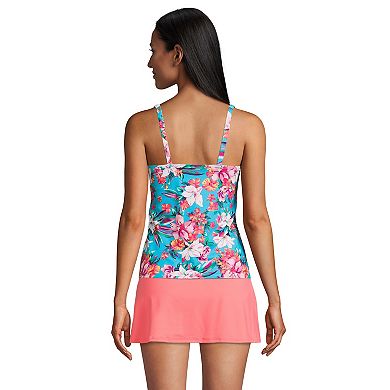 Women's Lands' End D-Cup UPF 50 Squareneck Underwire Tankini Top