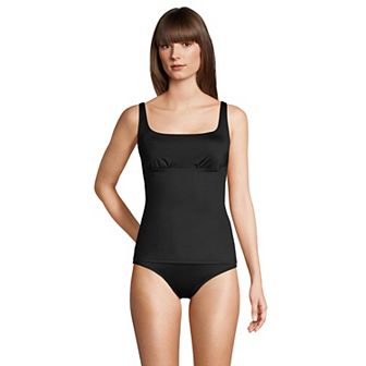Women's Lands' End D-Cup UPF 50 Squareneck Underwire Tankini Swimsuit Top