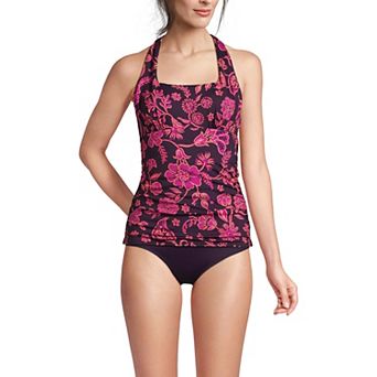 Women's Lands' End UPF 50 Squareneck Halter Tankini Swimsuit Top