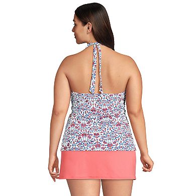 Plus Size Lands' End UPF 50 Squareneck Halter Tankini Top