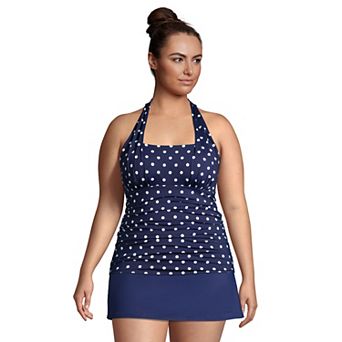 Plus Size Lands' End UPF 50 Squareneck Halter Tankini Swimsuit Top