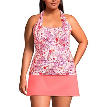Plus Size Lands' End UPF 50 Squareneck Halter Tankini Swimsuit Top