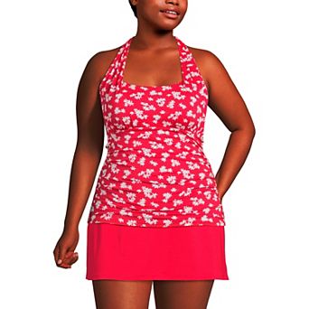 Plus Size Lands' End UPF 50 Squareneck Halter Tankini Swimsuit Top
