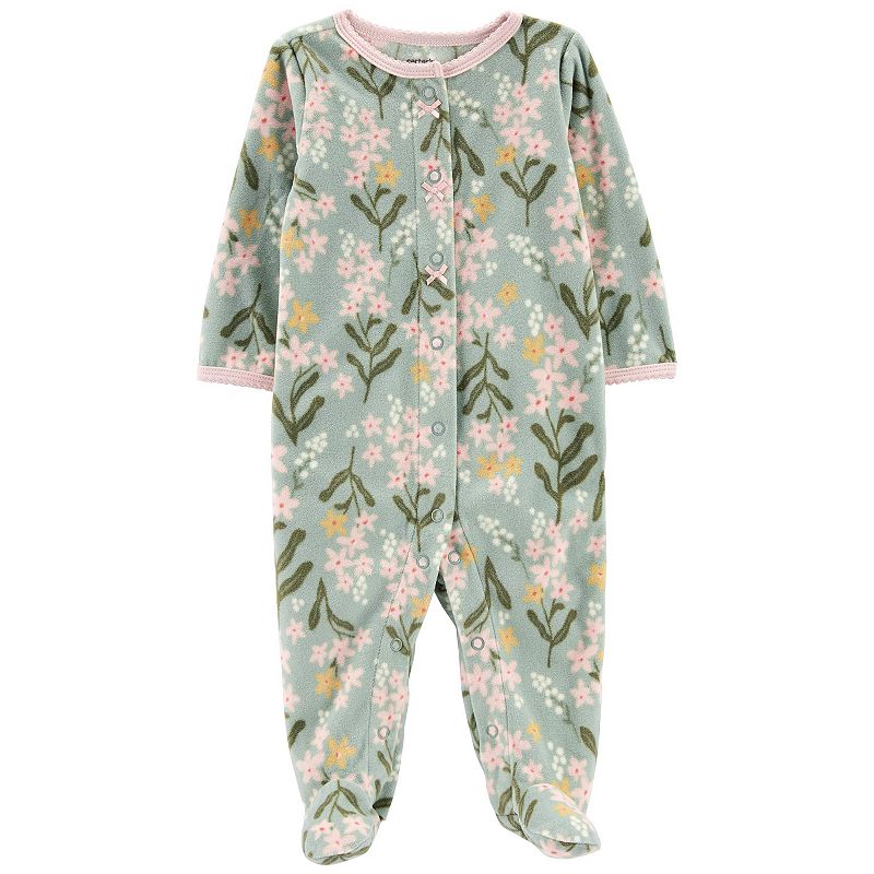 71816023 Baby Girl Carters Floral Snap Fleece Sleep & Play, sku 71816023