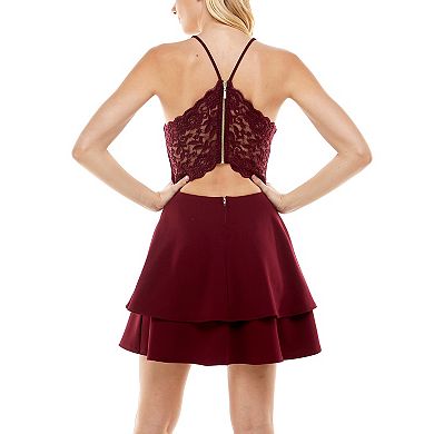 Juniors' B. Smart V-Neck Dress with Lace Detail