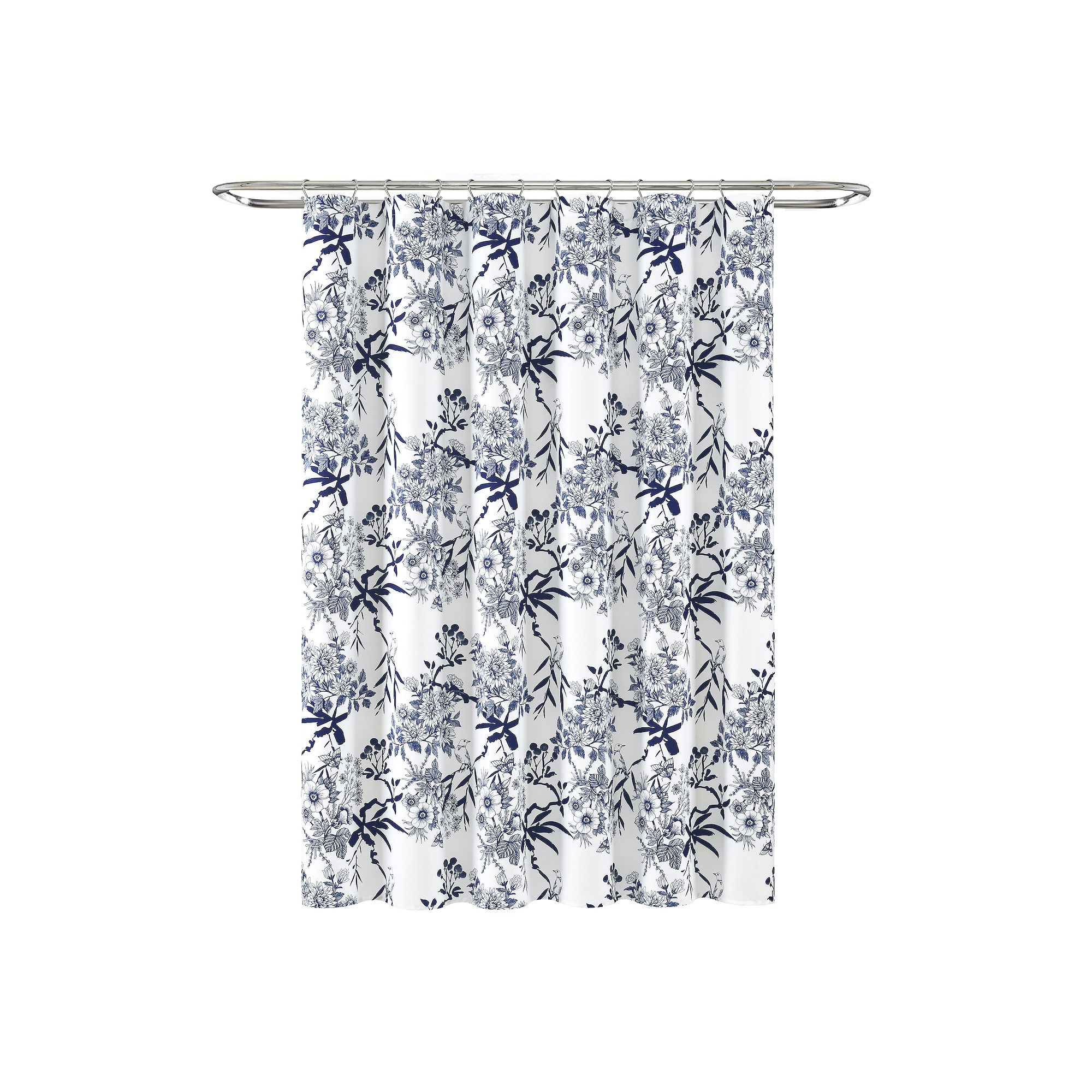 Lush Decor Botanical Garden Shower Curtain, Size: 72X72, Navy White