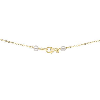 Jewelmak 14k Gold Freshwater Cultured Pearl Coin Station Necklace