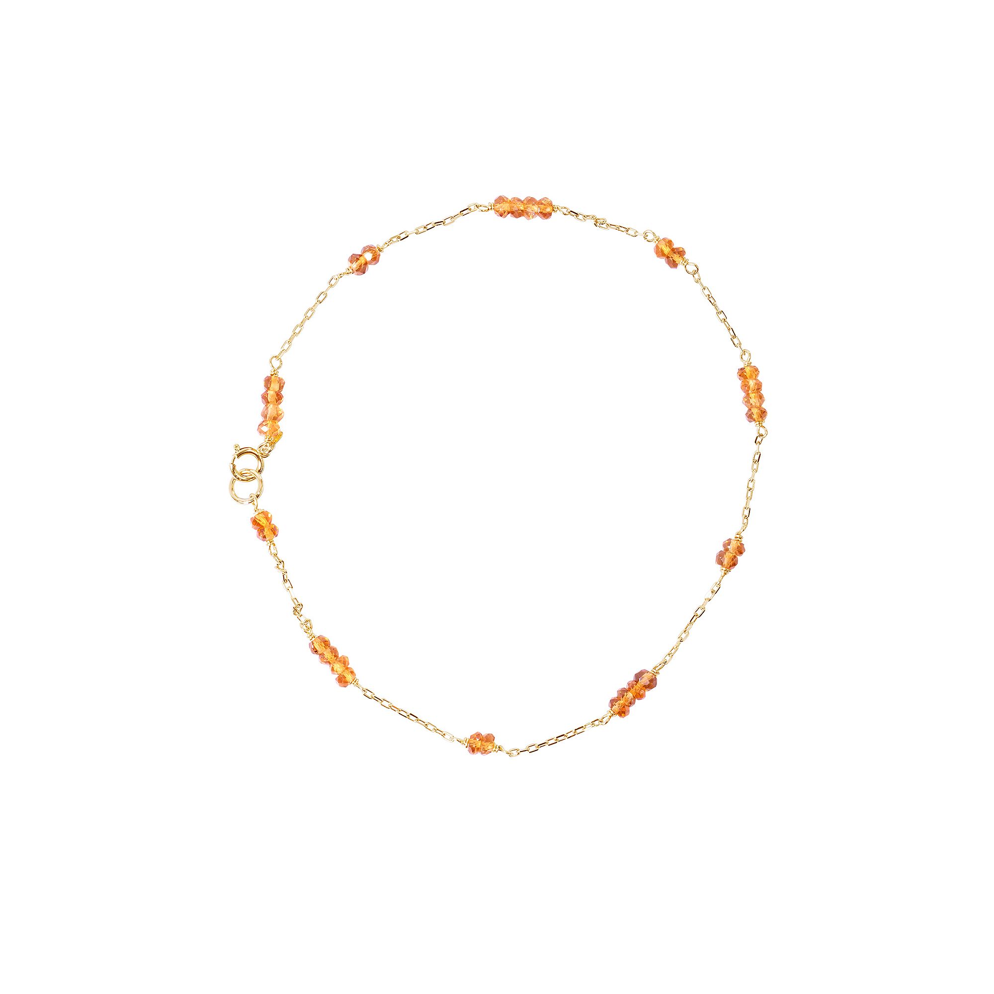 Jewelmak 14k Gold Citrine Anklet, Womens, Size: 9.5