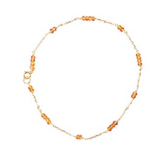 Jewelmak 14k Gold Citrine Anklet