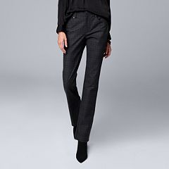 Simply Vera Wang Capri Pants Casual Workwear Gray Black Plaid Stretch Size  XS