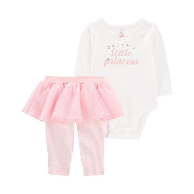 Baby Girls Carter's 2-Piece Daddy's Little Princess Bodysuit & Tutu Pants  Set