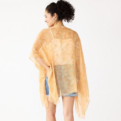 Women's Sonoma Goods For Life® Floral Linework Tacked Ruana