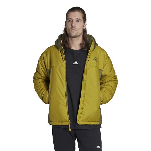 Men s adidas 3 Stripes Puffy Hooded Jacket