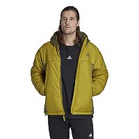 Adidas Mens 3-Stripes Puffy Hooded Jacket Deals