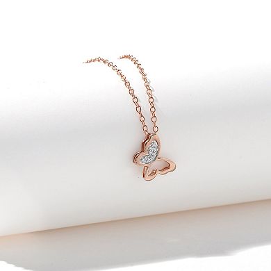 DeCouer 1/4 Carat T.W. Diamond Double Heart Necklace