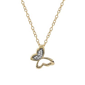 DeCouer 1/4 Carat T.W. Diamond Butterfly Pendant Necklace