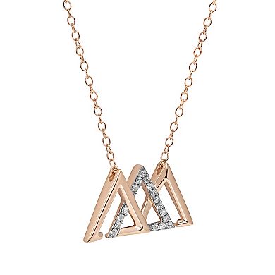 DeCouer 1/10 Carat T.W. Diamond Interlocked Triangle Necklace