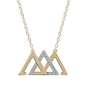DeCouer 1/10 Carat T.W. Diamond Interlocked Triangle Necklace