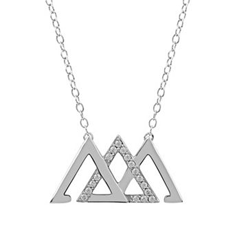 DeCouer 1/10 Carat T.W. Diamond Interlocked Triangle Necklace