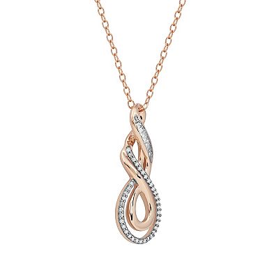 DeCouer Sterling Silver 1/6 Carat T.W. Diamond Swirl Pendant Necklace